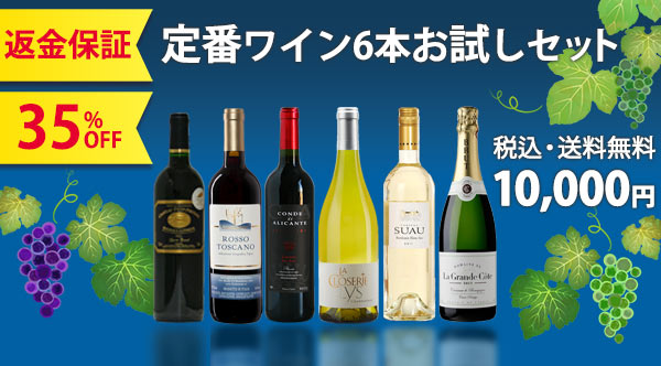 【返金保証】定番ワイン6本お試しセット